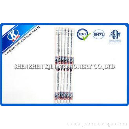 Custom Logo Printing Cylindrical Graphite Pencil Set With E